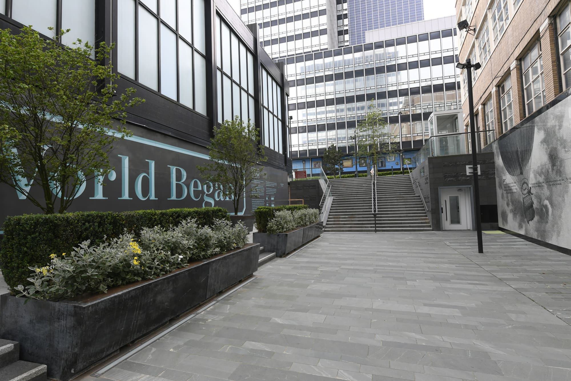 Lyons Stonework stone-faced public realm projects, featuring high-quality stone surfaces in urban spaces.