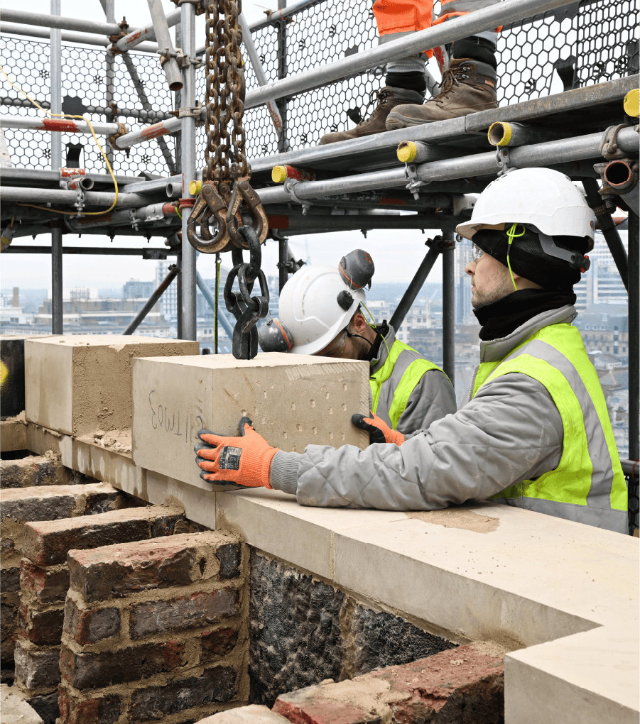 Lyons Stonework’s team of skilled fixer masons completing stone restoration and installation projects in the Northwest.